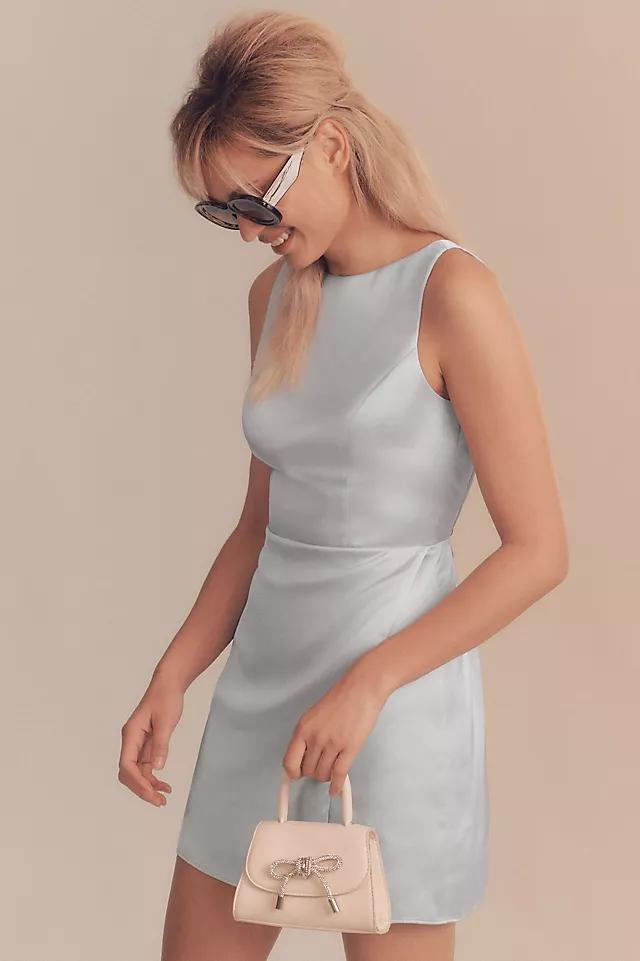BHLDN Alice High-Neck Stretch Satin Mini Dress Product Image