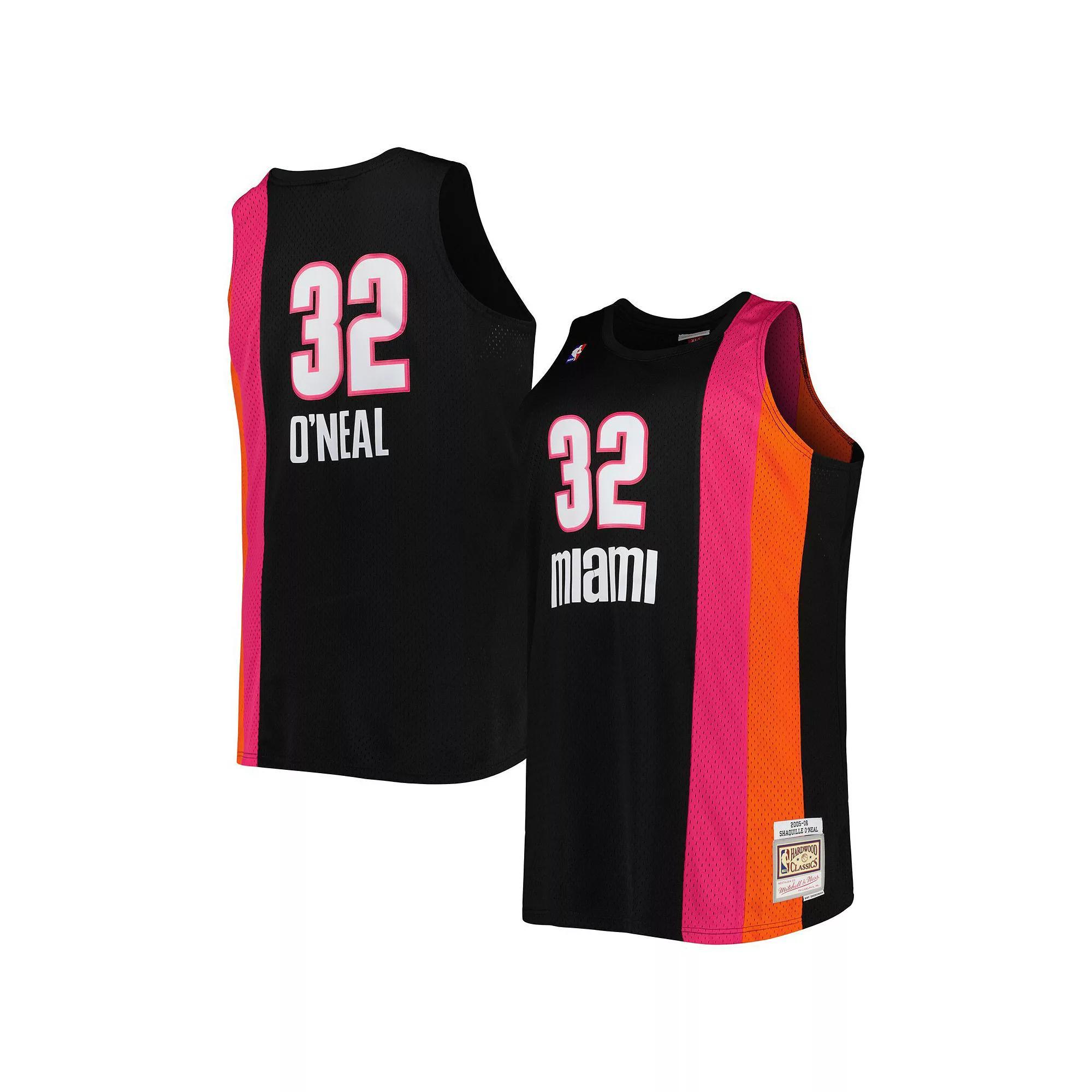 Men's Mitchell & Ness Shaquille O'Neal Black Miami Heat Big & Tall Hardwood Classics 2005-06 Swingman Jersey, Size: 2XB Product Image