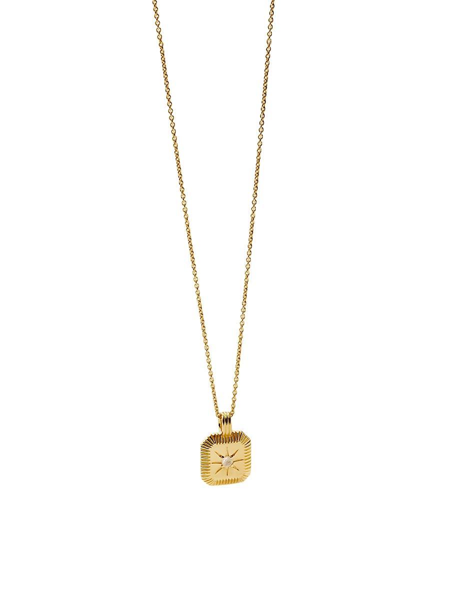 Womens 18K-Yellow-Gold Vermeil & Birthstone Pendant Necklace Product Image
