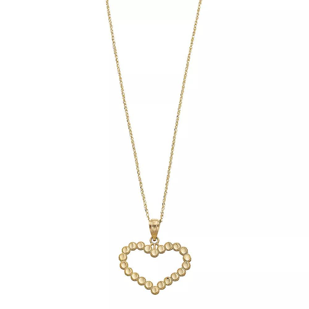 Kristen Kesho 10k Gold Heart Pendant Necklace, Women's, Size: 18", Yellow Product Image