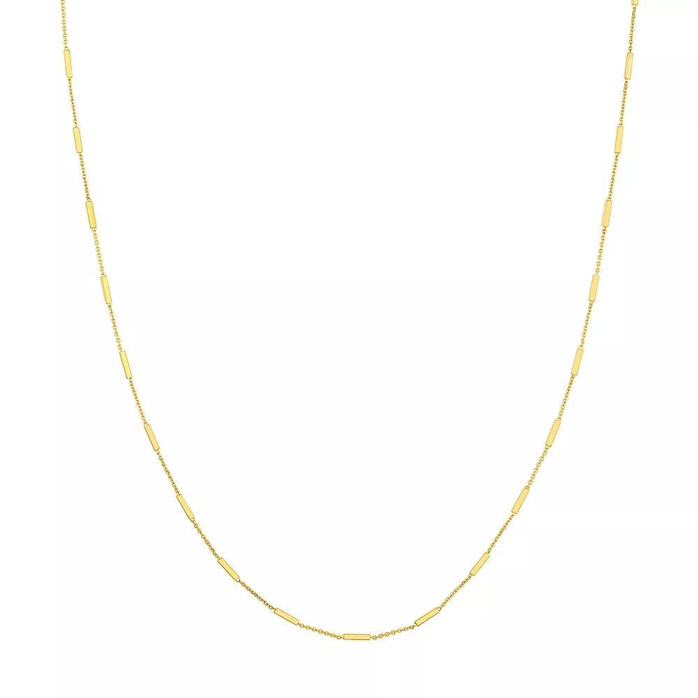 14k Gold Bar Station Cable Chain Necklace, Women's, Size: 18" Product Image