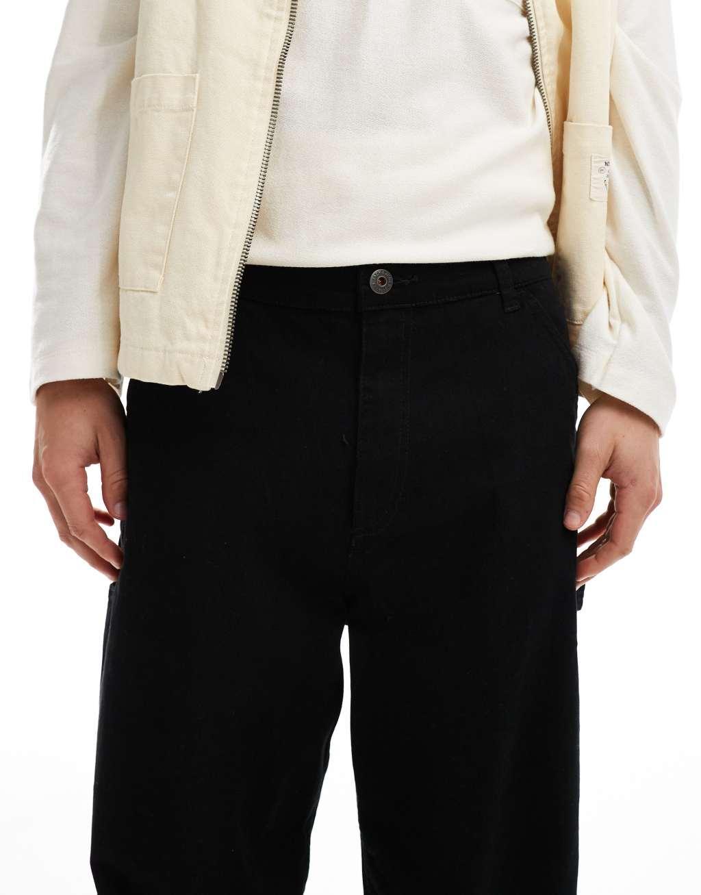 Jack & Jones evan baggy fit worker pants in black  Product Image