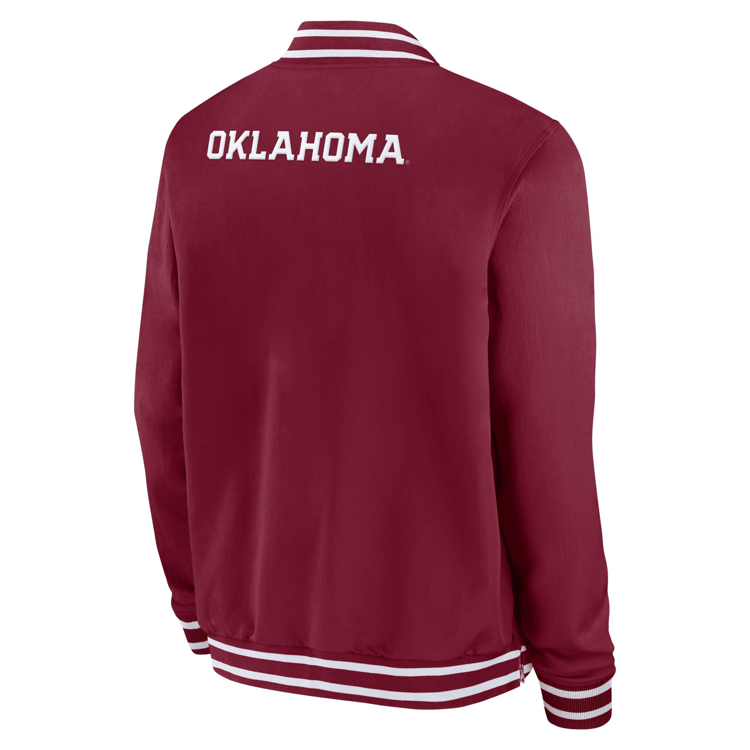 Mens Oklahoma Sooners Sideline Jordan College Full-Zip Bomber Jacket Product Image
