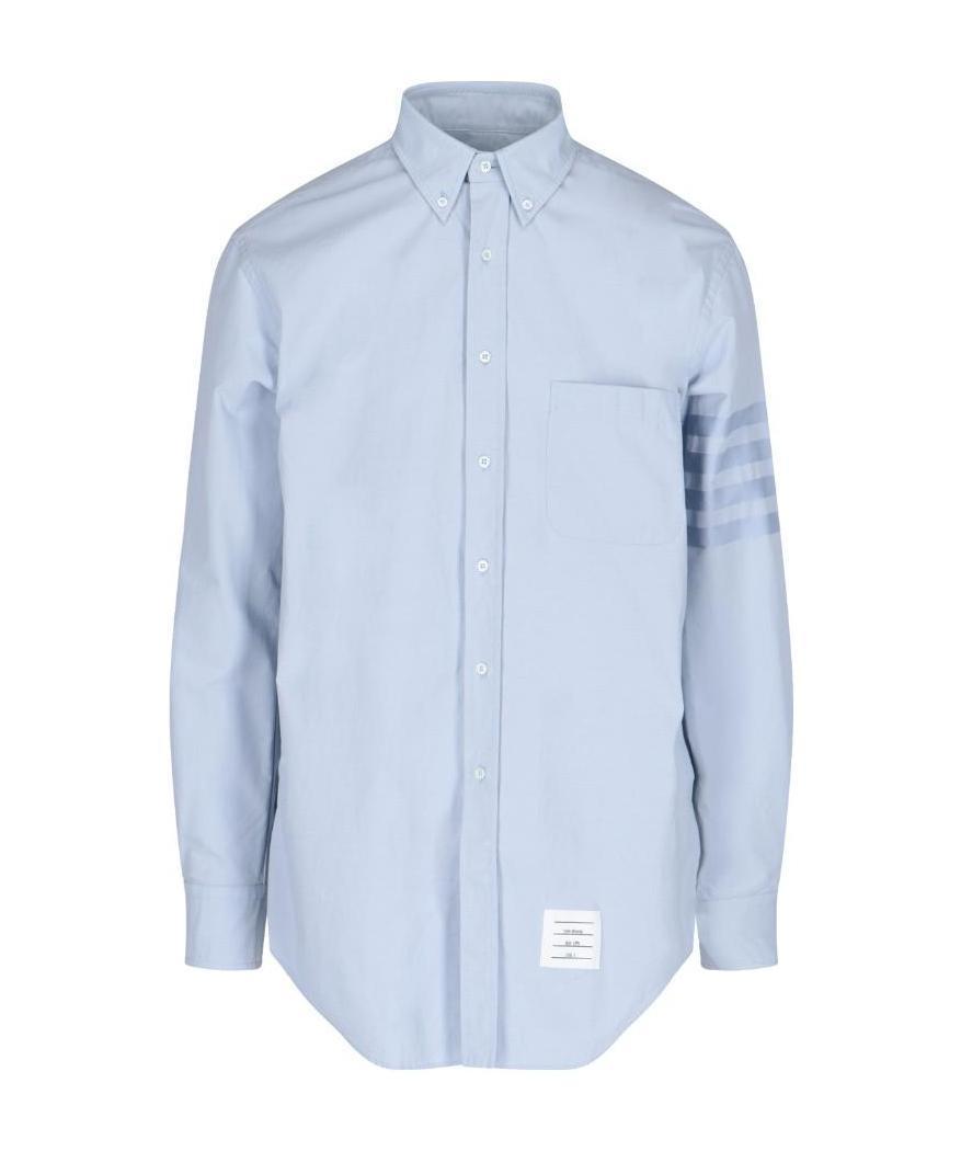 THOM BROWNE Classic Fit Cotton Button-down Shirt In Light Blue Product Image