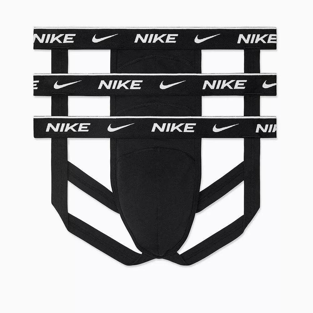 Men's Nike Dri-FIT Essential 3-pack Stretch Jockstraps, Size: XXL, Black Product Image