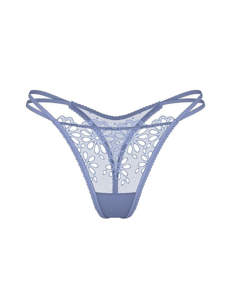 Eyelet Mesh Strappy String Thong Panty Product Image