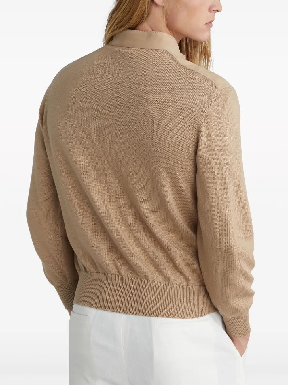 panelled leather jacket Product Image
