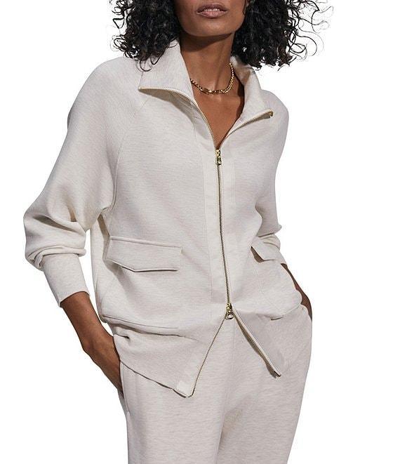 Varley Roxbury DoubleSoft® Stand Collar Raglan Long Sleeve Zip Through Sweat Jacket Product Image