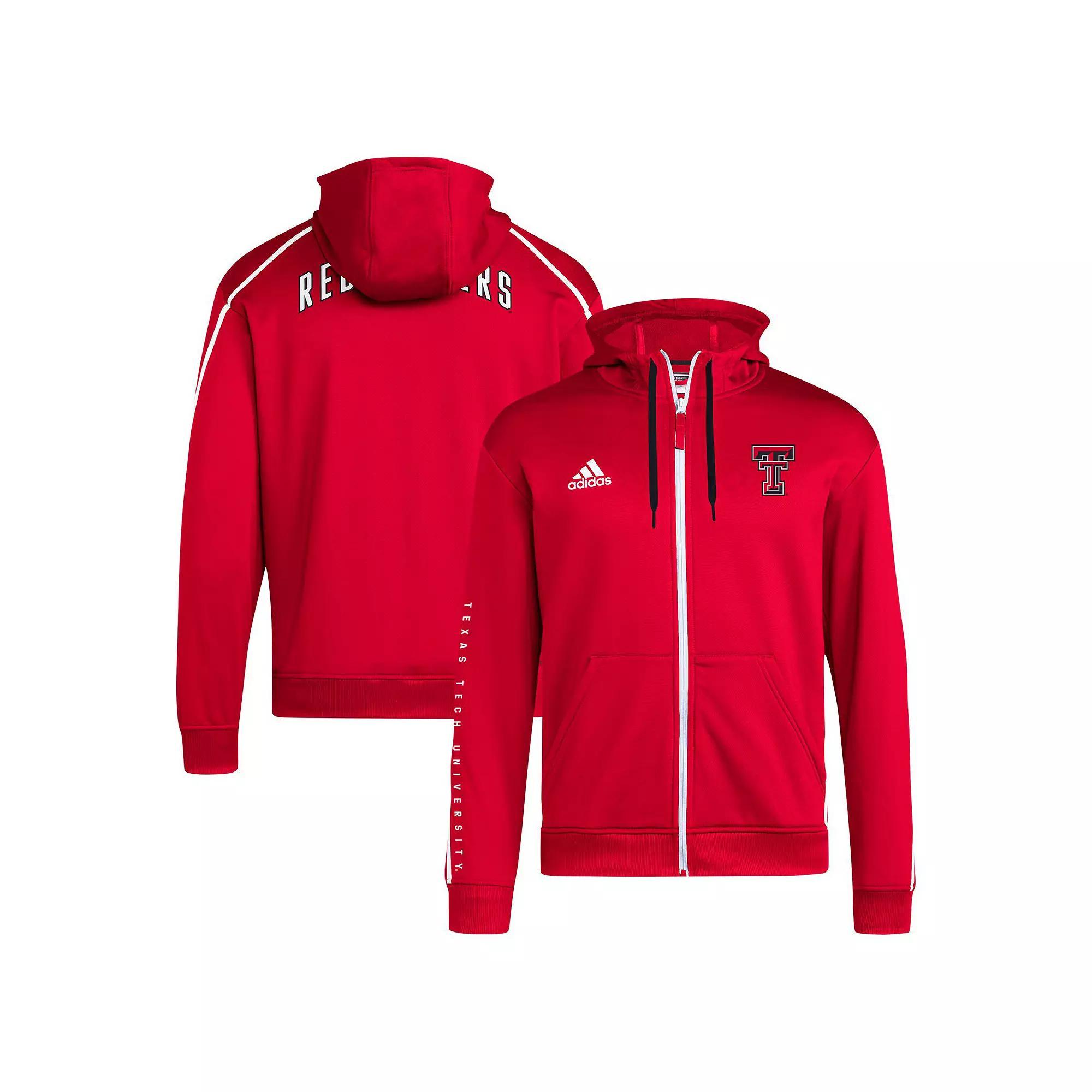 Men's adidas Red Texas Tech Red Raiders 2024 Sideline Travel AEROREADY Full-Zip Hoodie, Size: Medium Product Image