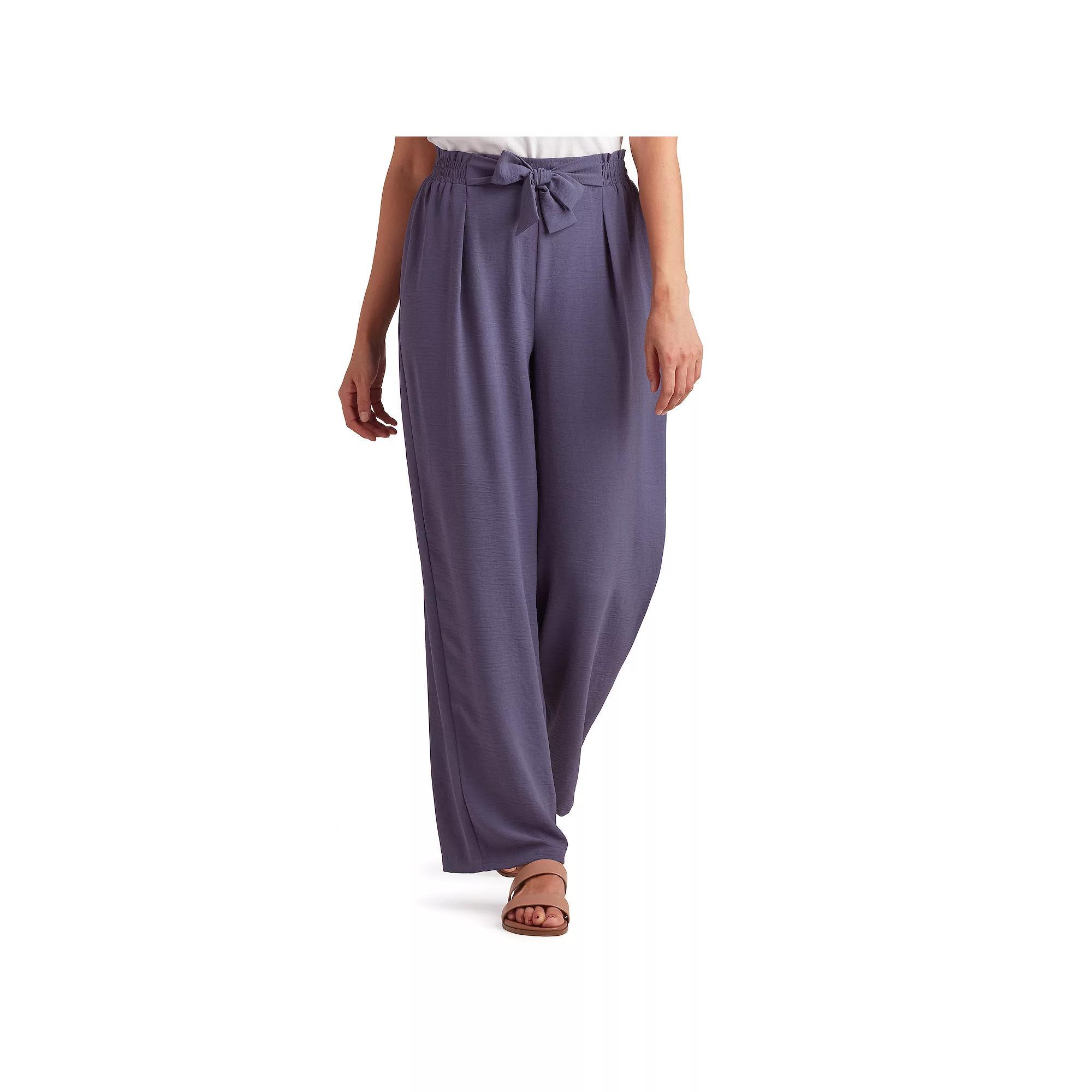 Womens AB Studio Elastic Waist Slim Leg Pants Blue Product Image