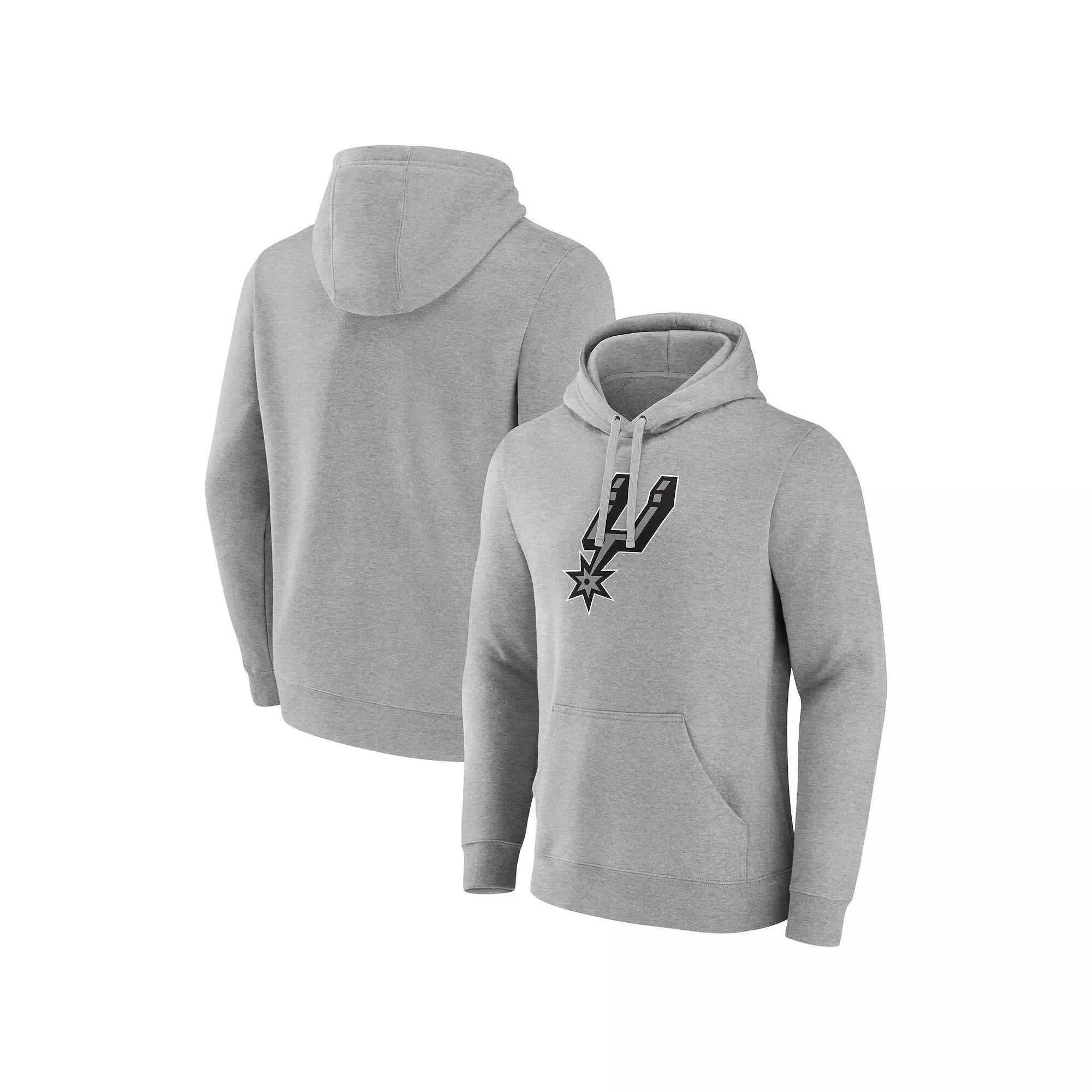 Mens Fanatics Branded Heather Gray Toronto Raptors Primary Logo Pullover Hoodie Product Image