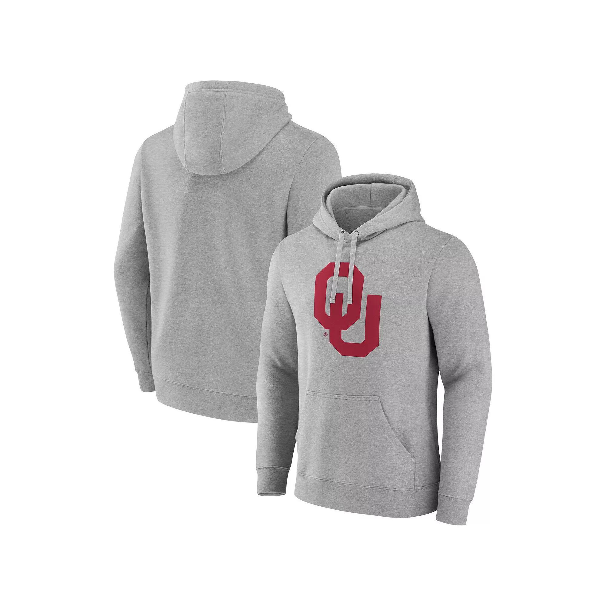 Men's Fanatics  Gray Oklahoma Sooners Primary Logo Pullover Hoodie, Size: Medium, Grey Product Image