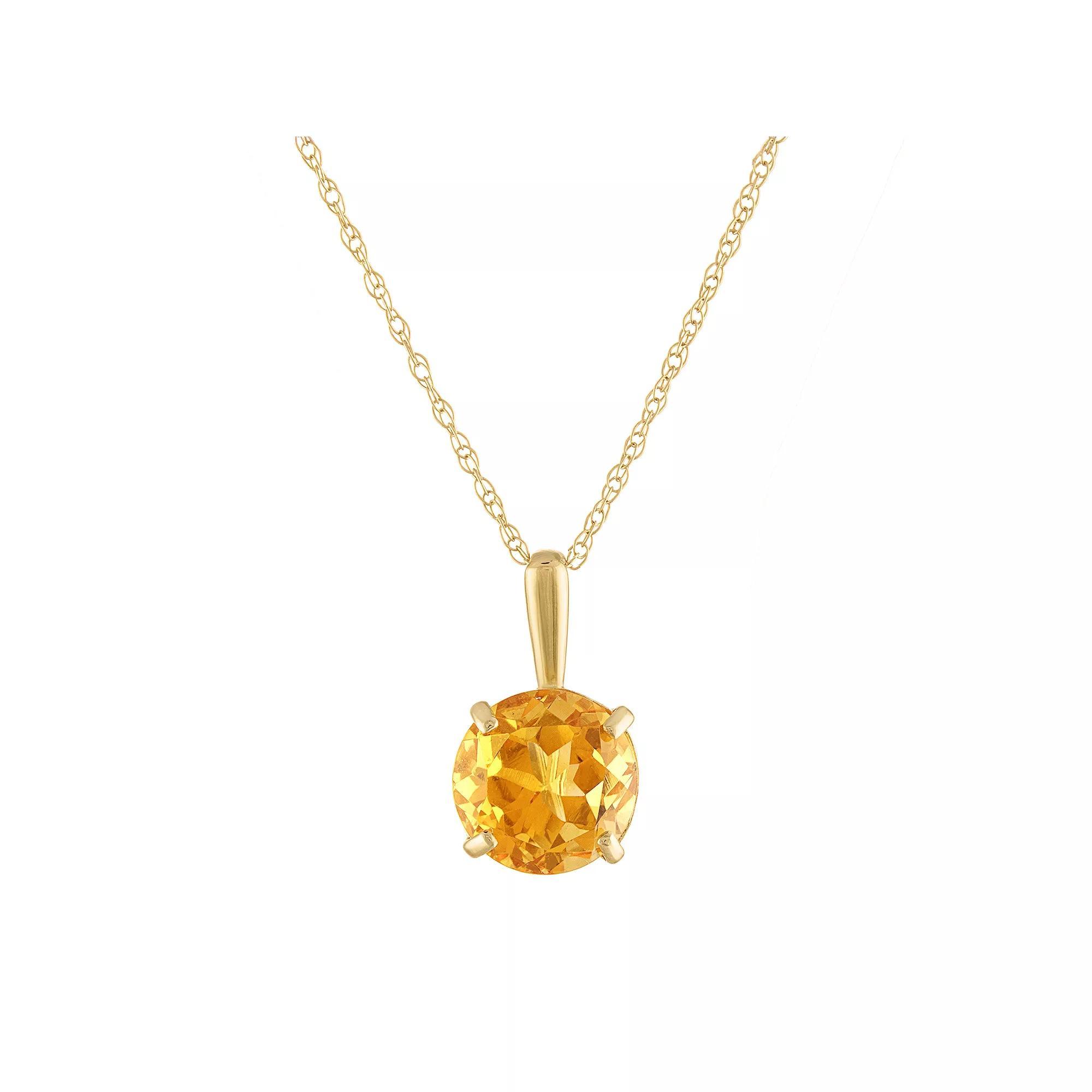 Designs by Gioelli 10k Gold Gemstone Solitaire Pendant Necklace, Women's, Size: 18", Red Product Image
