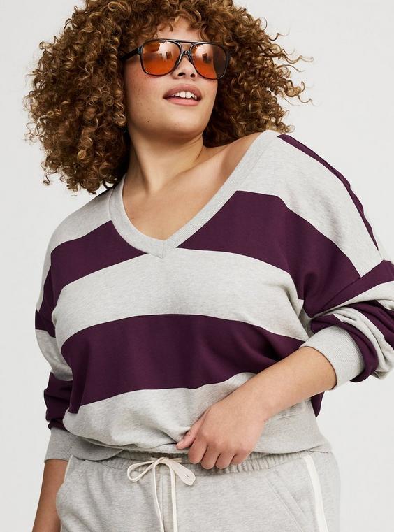 Drop Shoulder V-Neck Pullover Product Image