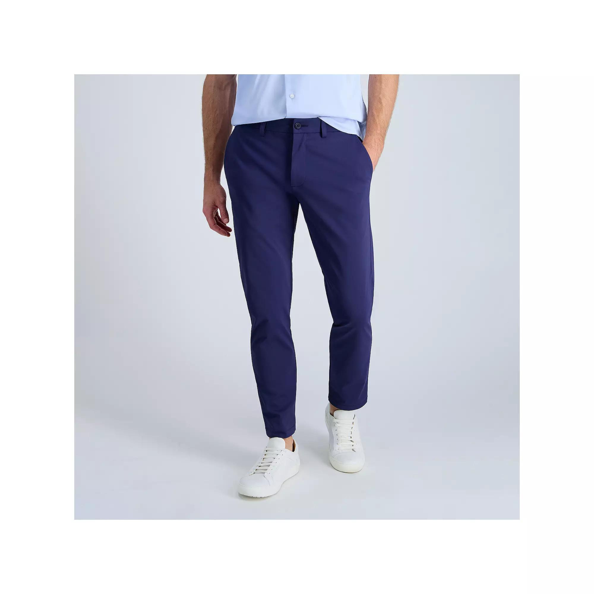 Men's Haggar® Sport Travel Performance Straight Fit Flat Front Pants, Size: 36 X 32, Blue Product Image