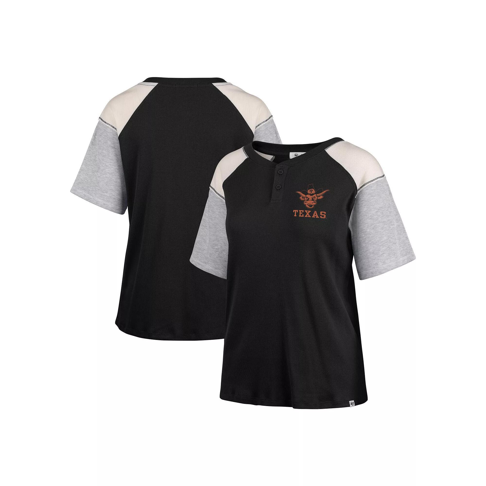 Womens 47 Texas Longhorns Underline Harvey Colorblock Raglan Henley T-Shirt Product Image
