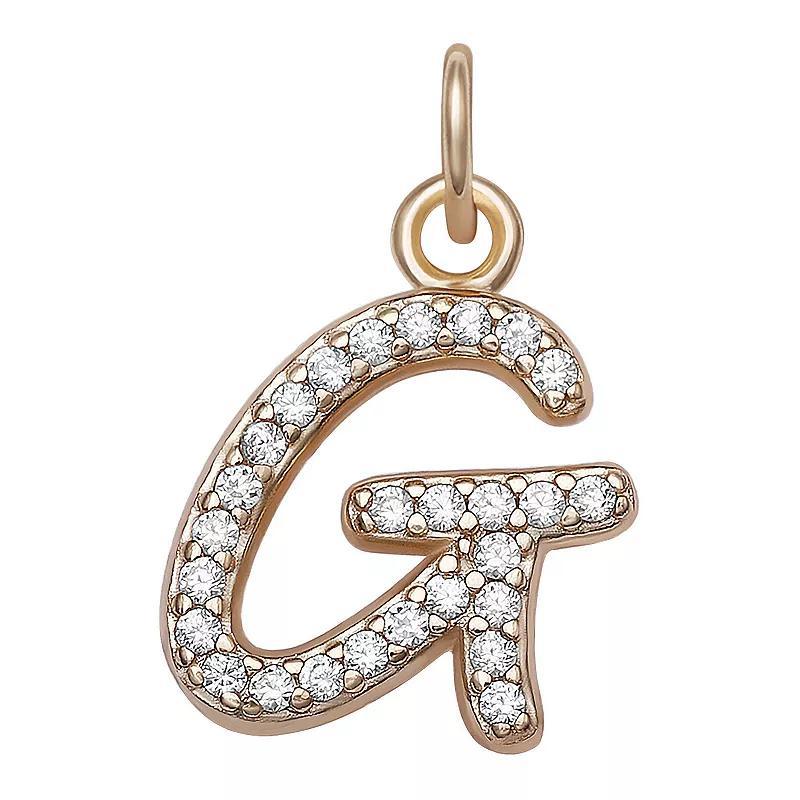 LC Lauren Conrad Sterling Silver Cubic Zirconia Initial Charm, Womens, Gold Tone O Product Image