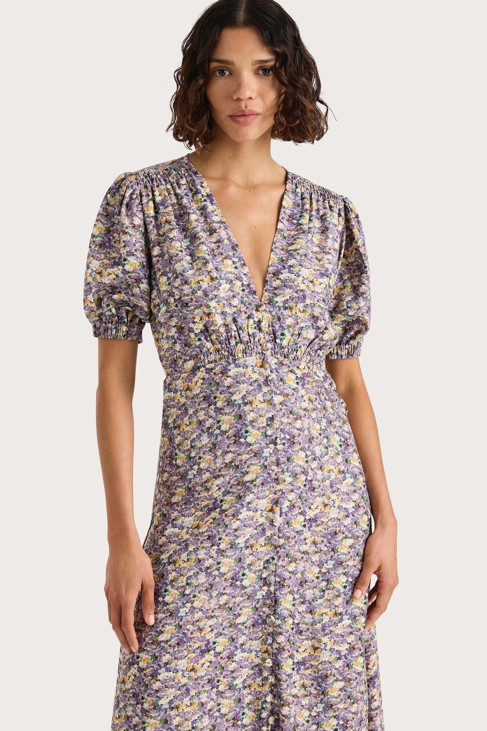 Bellavista Midi Dress Valerie Floral Purple Product Image