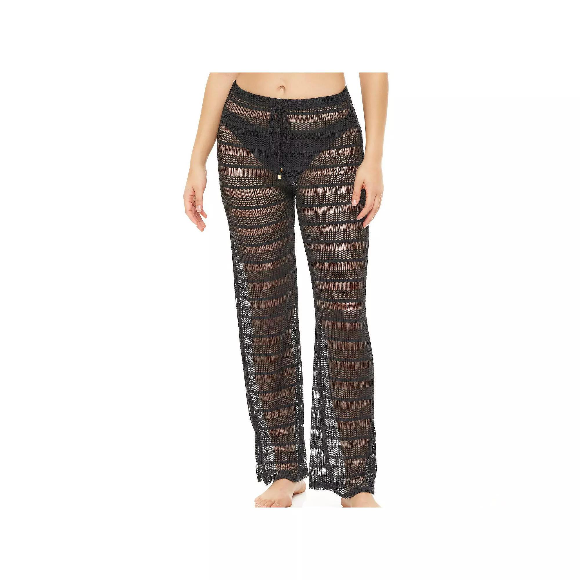 Women's Jordan Taylor Sheer Swim Cover-Up Pants, Size: Large, Black Product Image