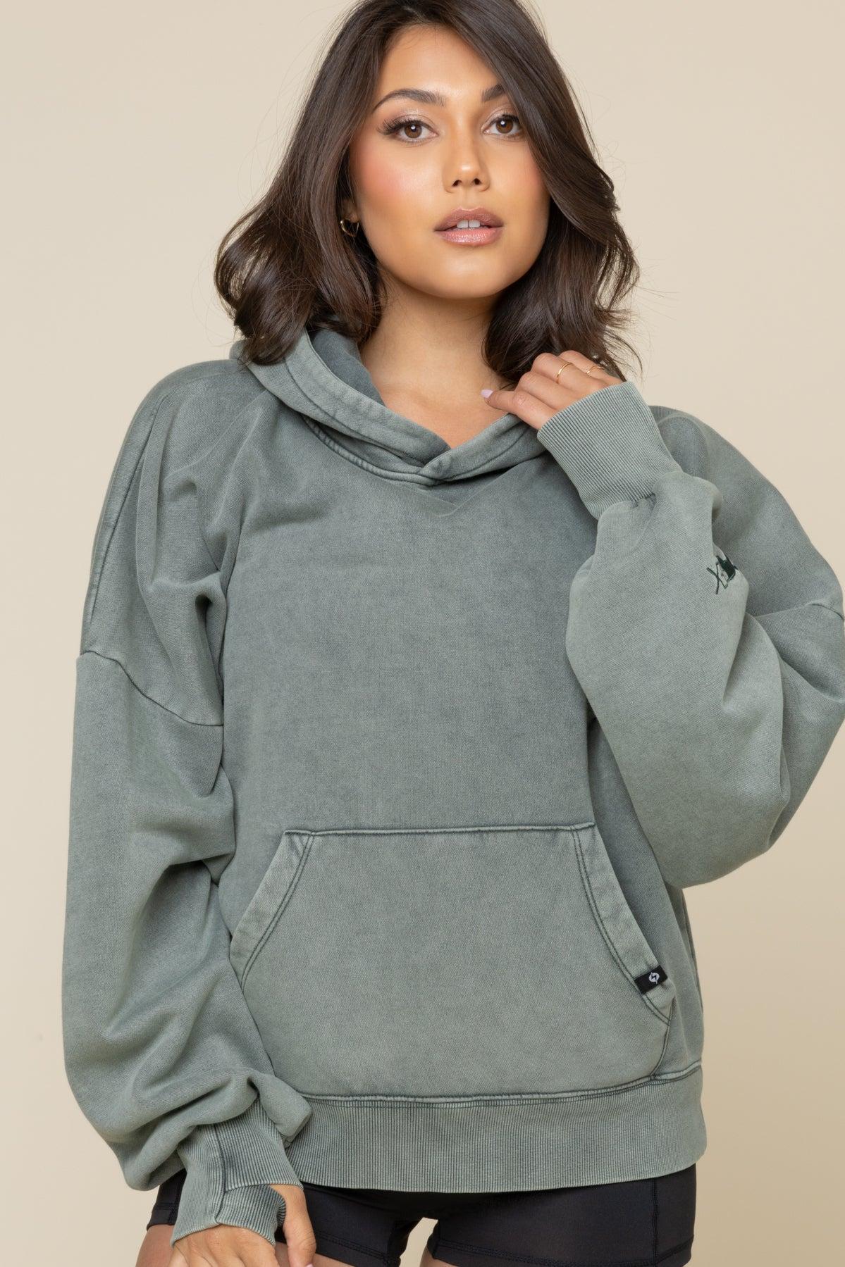 Boxy Boyfriend Hoodie - Vintage Forest Fern Product Image