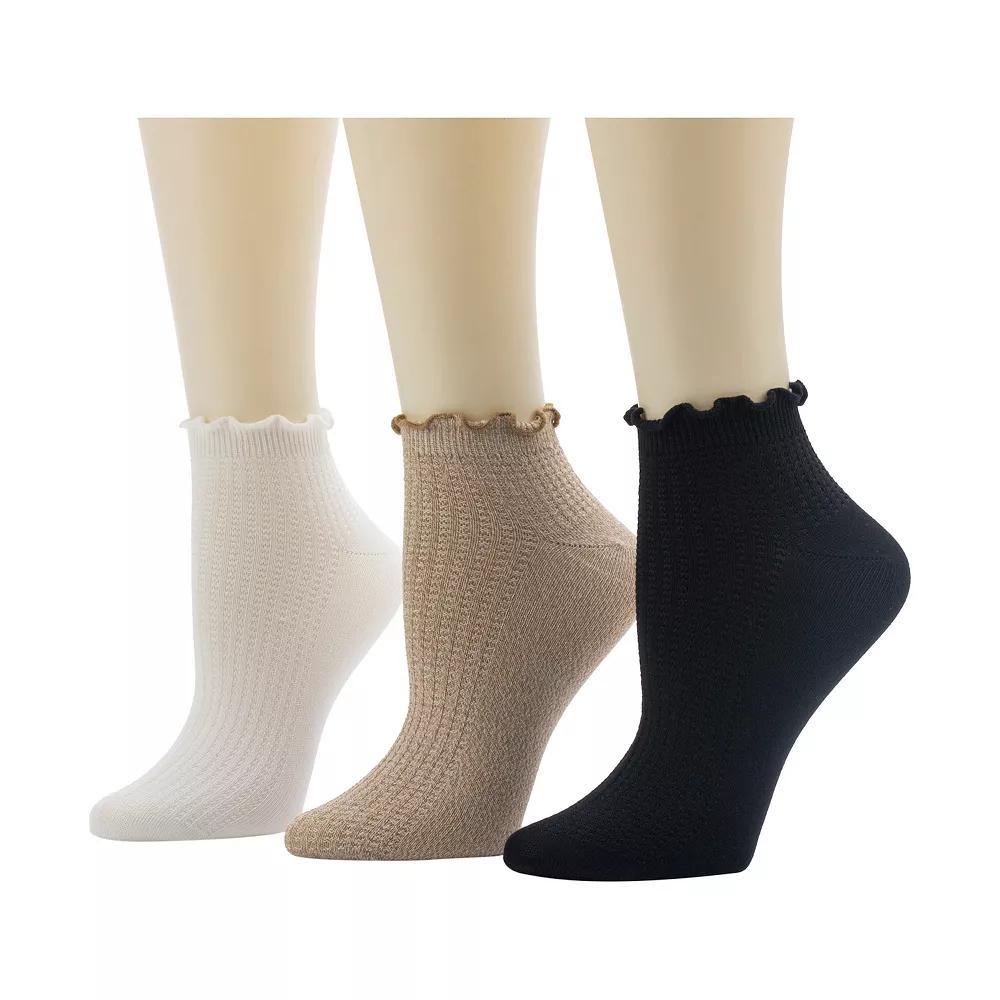 Womens Cuddl Duds 3-Pack Lettuce Welt Thermal Stitch Low-Cut Socks Product Image