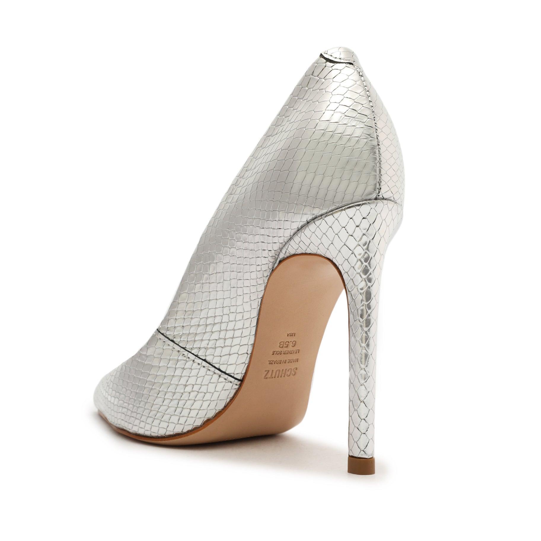 Lou Metallic Snake-Embossed Leather Pump Female Product Image