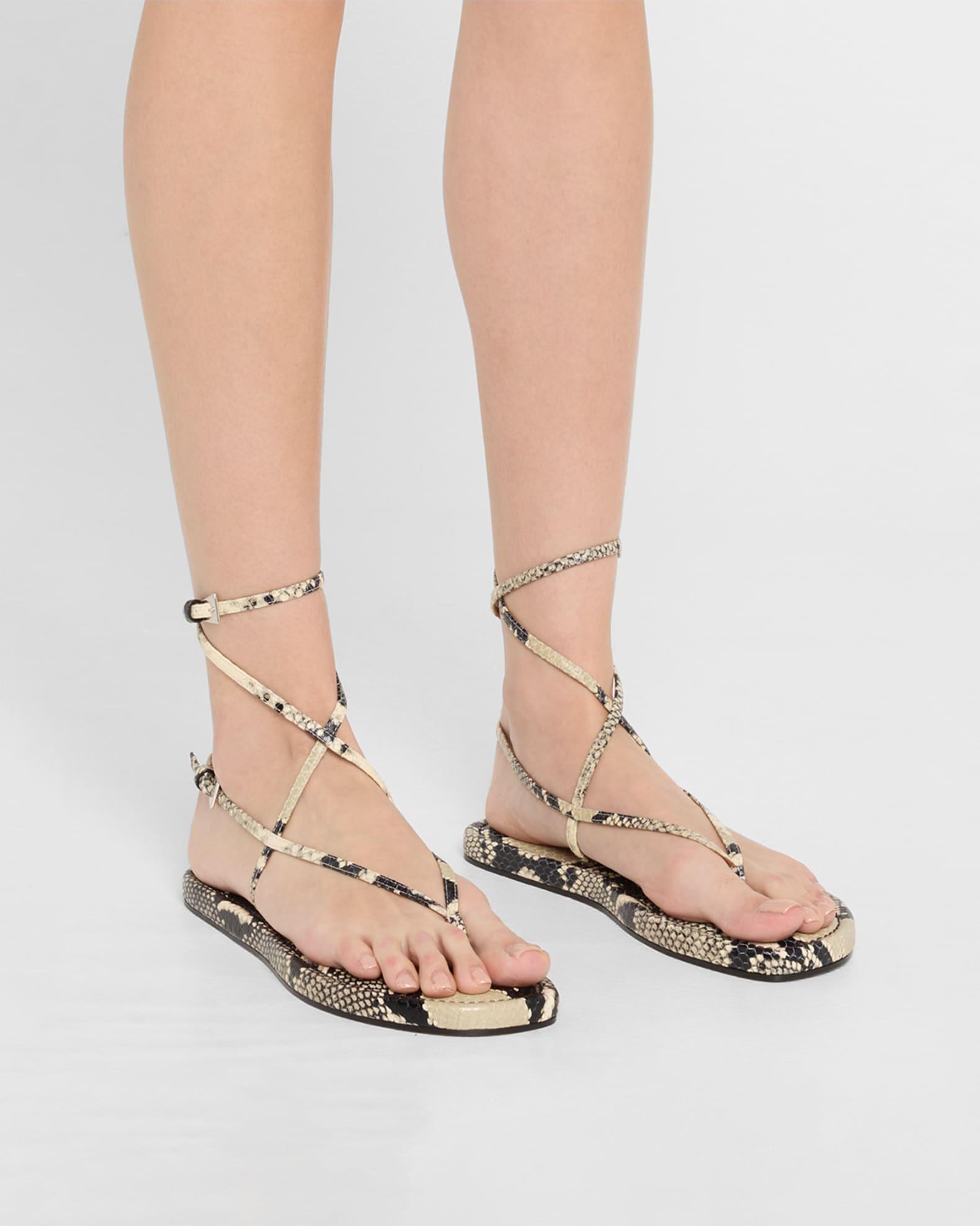 Hydra Snake-Embossed Strappy Sandals Product Image