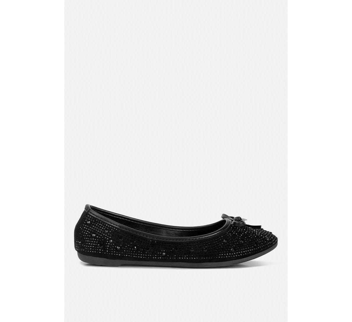 London Rag Women's Rhinestone & Stud Ballet Flats, Size: 7, Off White Product Image