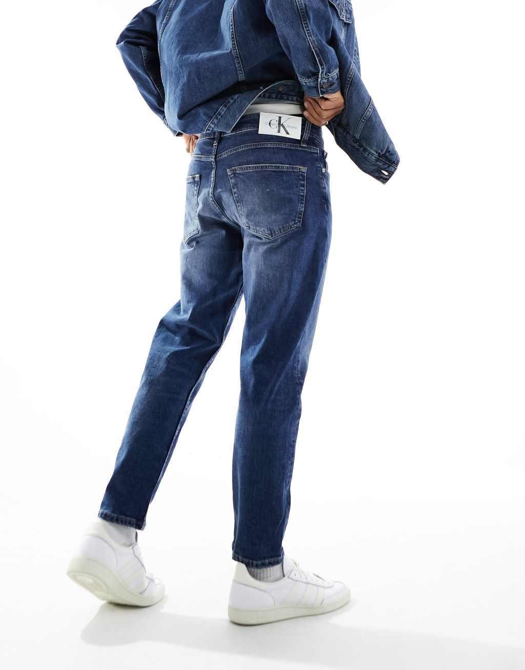 Calvin Klein Jeans dad jeans in mid wash Product Image