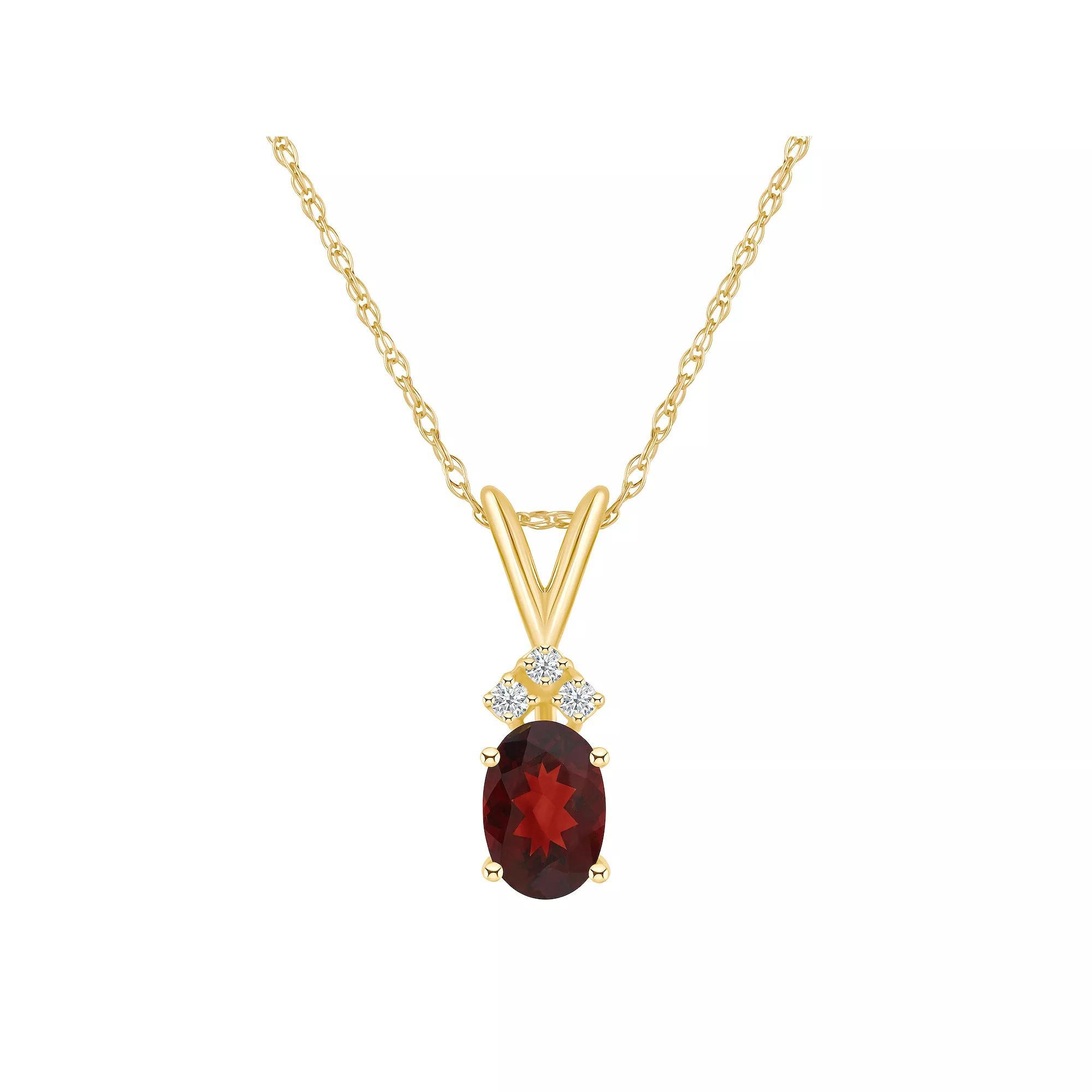 Celebration Gems 14k Gold Gemstone & Diamond Accent Pendant Necklace, Women's, Size: 18", White Product Image