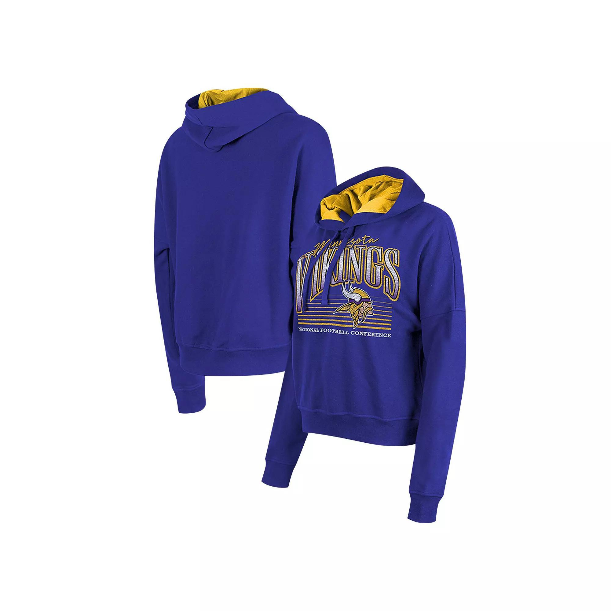 Women's New Era Purple Minnesota Vikings Boxy Pullover Hoodie, Size: Medium Product Image