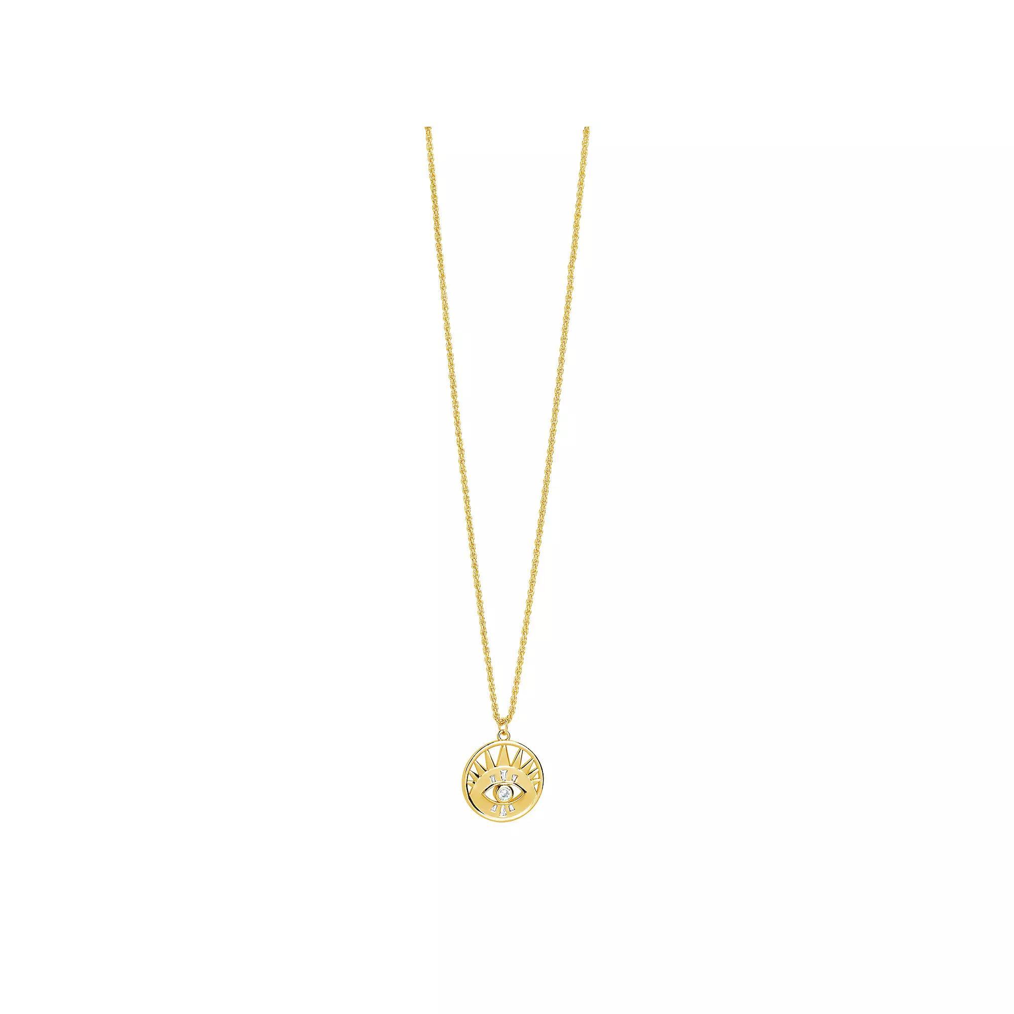 MC Collective Cubic Zirconia Evil Eye Pendant Necklace, Women's, Gold Tone Product Image