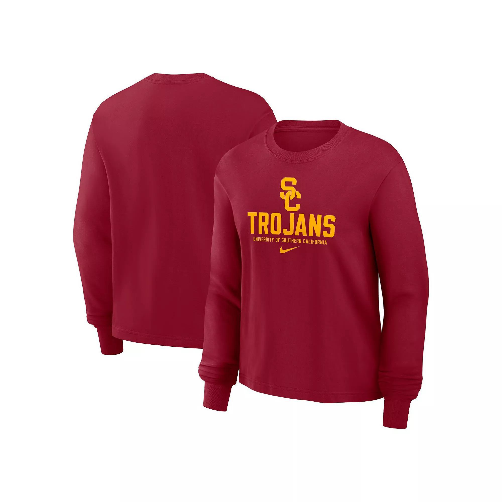 Women's Nike Crimson USC Trojans Primetime University Boxy Long Sleeve T-Shirt, Size: XL, Red Product Image