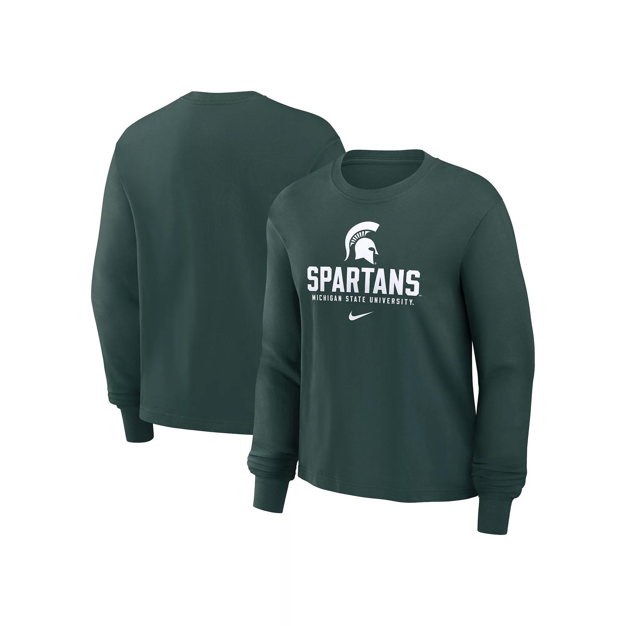 Women's Nike Green Michigan State Spartans Primetime University Boxy Long Sleeve T-Shirt, Size: XL Product Image