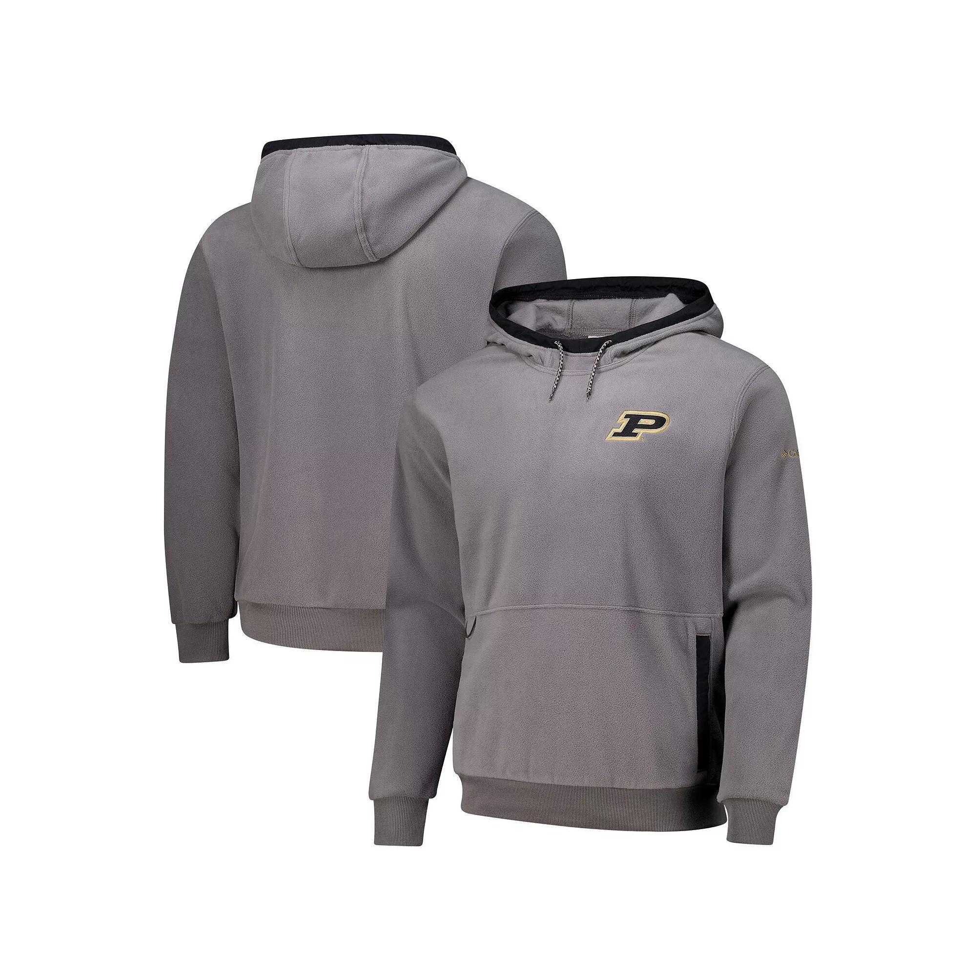 Men's  Columbia  Gray Purdue Boilermakers   Flanker Fleece Pullover Hoodie, Size: Medium, Grey Product Image