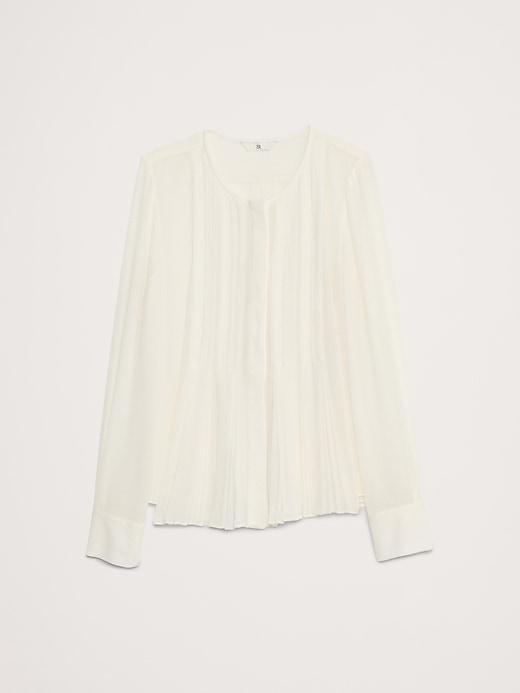 Georgette Sheer Pintuck Shirt Product Image