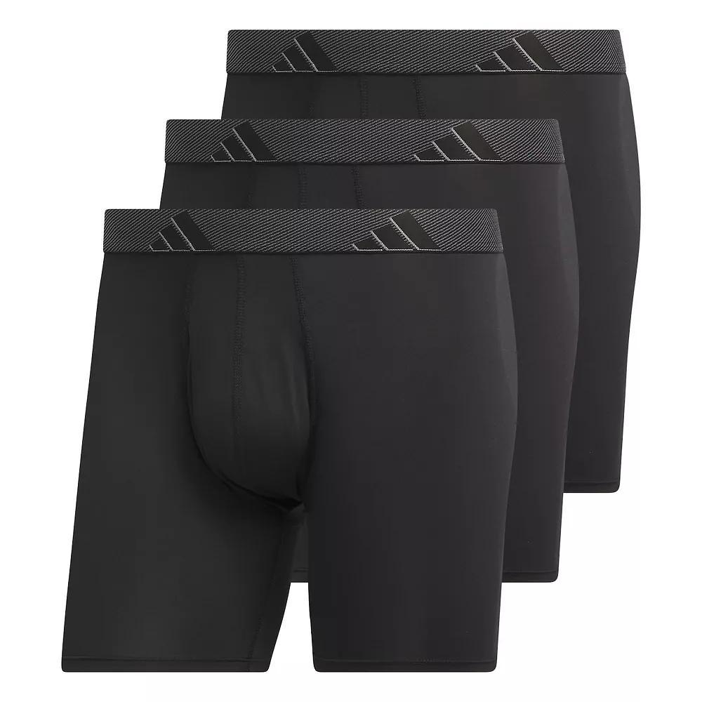 Big & Tall adidas 3-pack Microfiber Boxer Briefs, Men's, Size: 3XL, Black Product Image