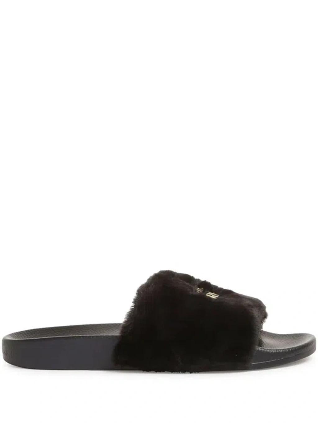 VERSACE JEANS COUTURE Black Shelly Slides Product Image