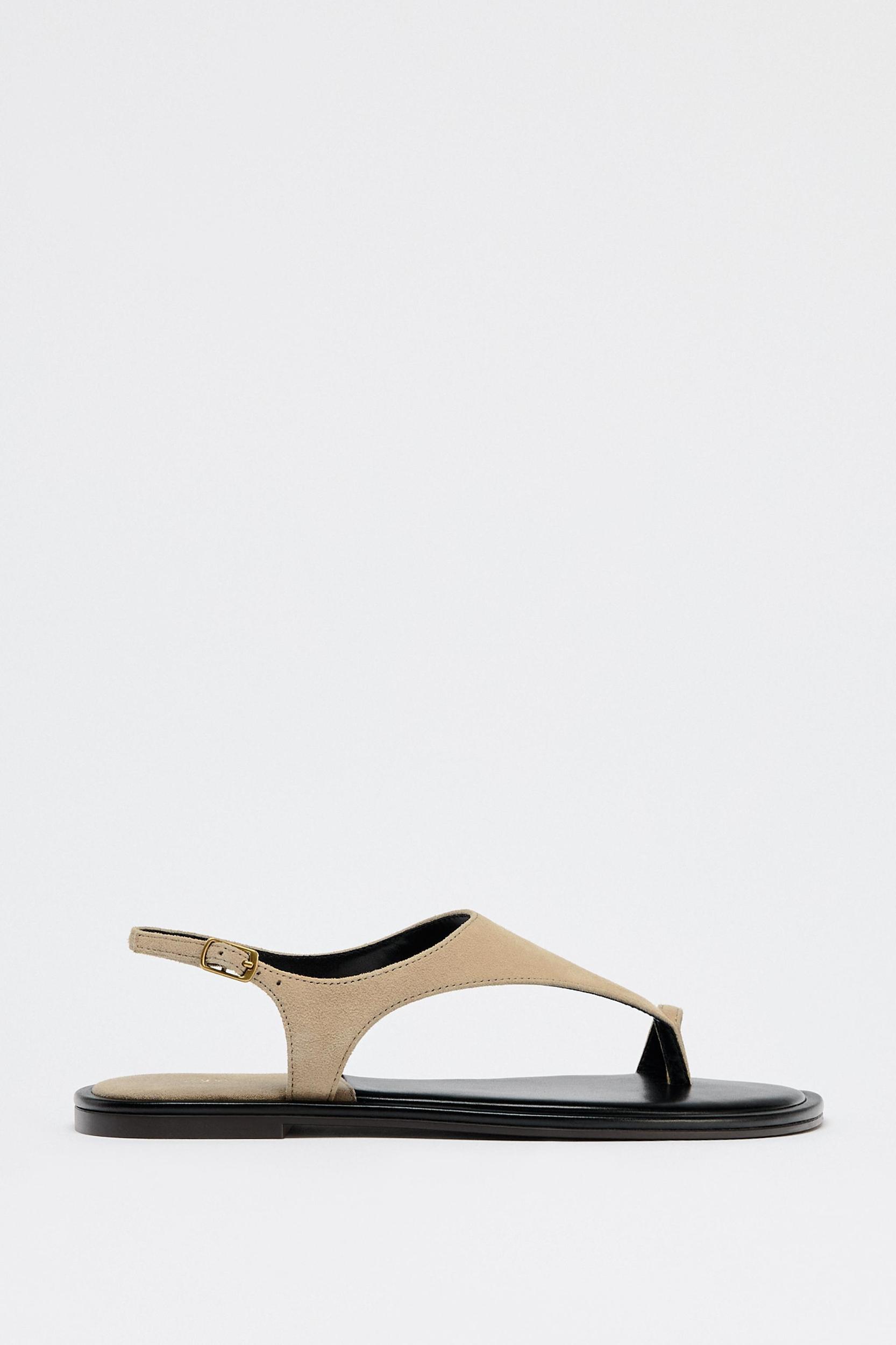 SUEDE TOE-LOOP SANDALS Product Image