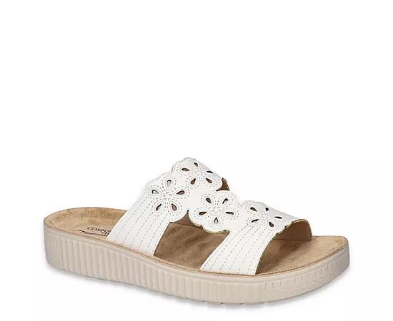 Easy Street Taj Women's Comfort Platform Slide Sandals, Size: 10 Wide, White Product Image