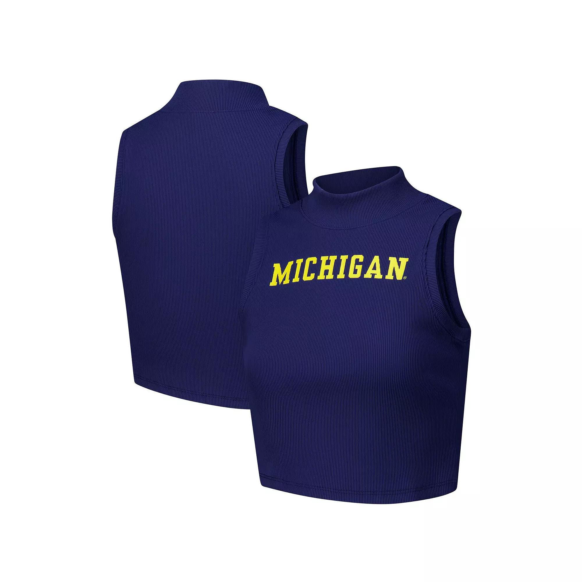 Women's ZooZatz Navy Michigan Wolverines Cropped Tank Top, Size: Small, Blue Product Image