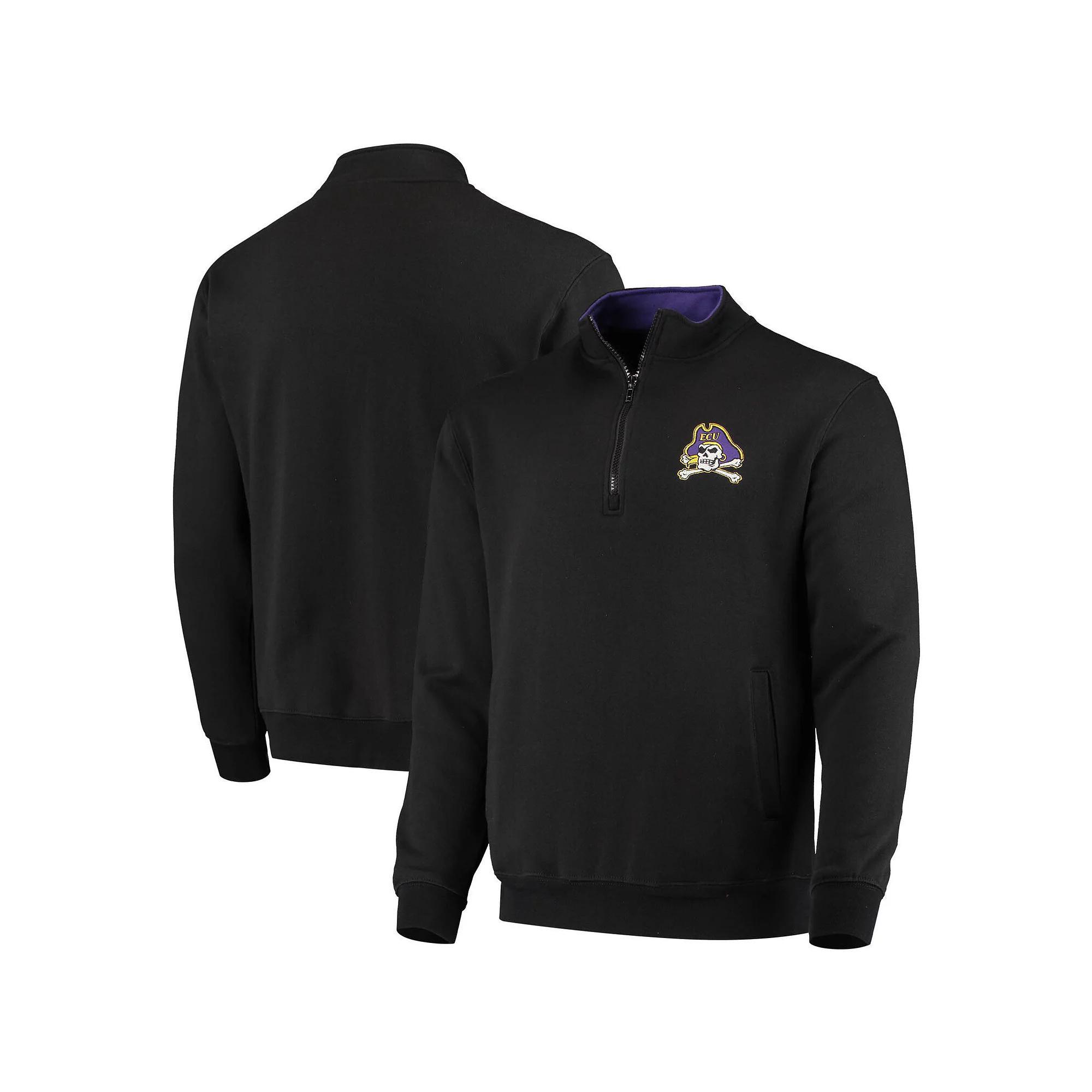 Men's Colosseum Black ECU Pirates Tortugas Logo Quarter-Zip Jacket, Size: Small, Ecu Black Product Image
