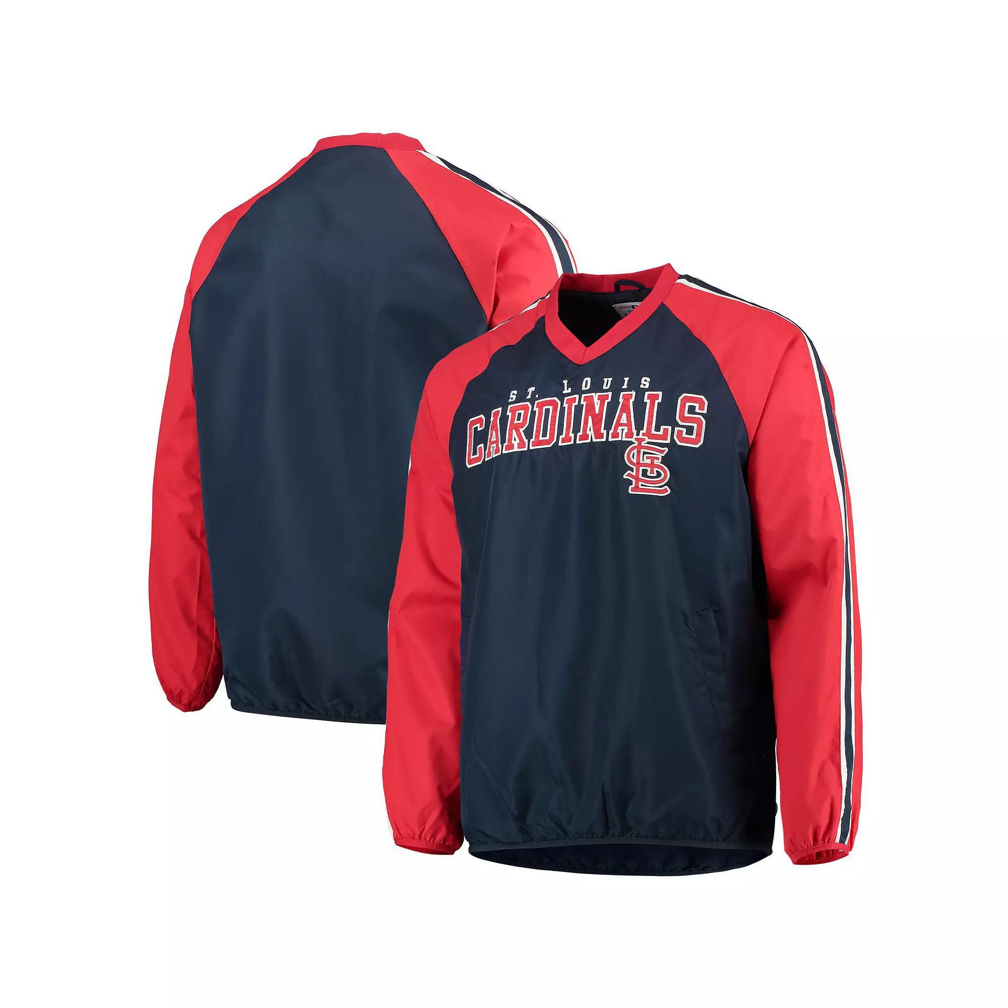 Mens G-III Sports by Carl Banks /Red St. Louis Cardinals Kickoff Raglan V-Neck Pullover Jacket Blue Product Image