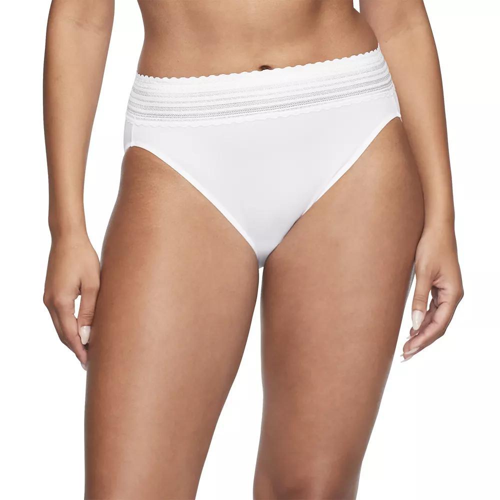 Warners No Pinching, No Problems® Dig-Free Comfort Waist with Lace Microfiber Hi-Cut 5109J, Women's, Size: XL, White Product Image