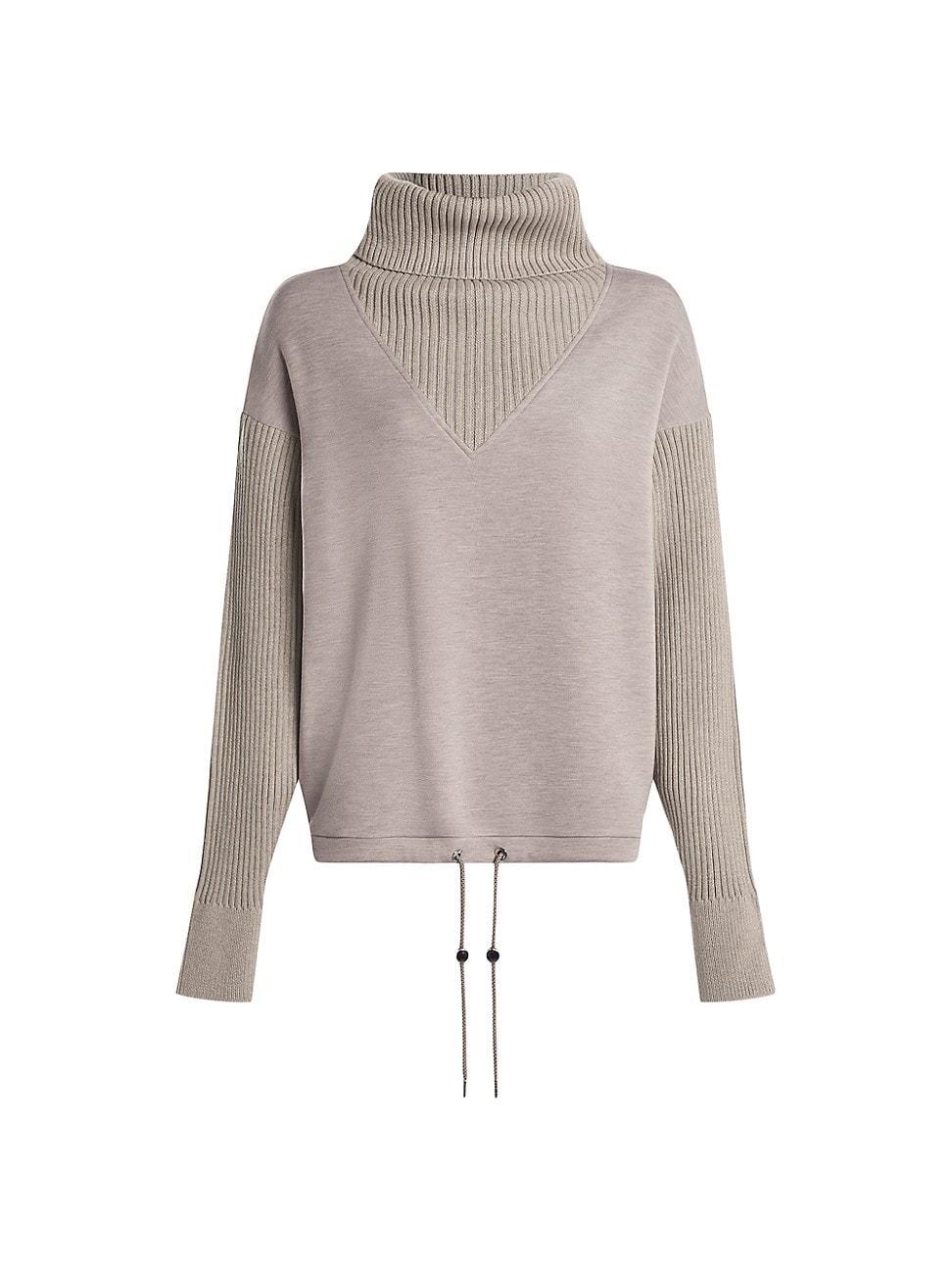 Womens Hannah Rib-Knit Cowlneck Sweatshirt Product Image
