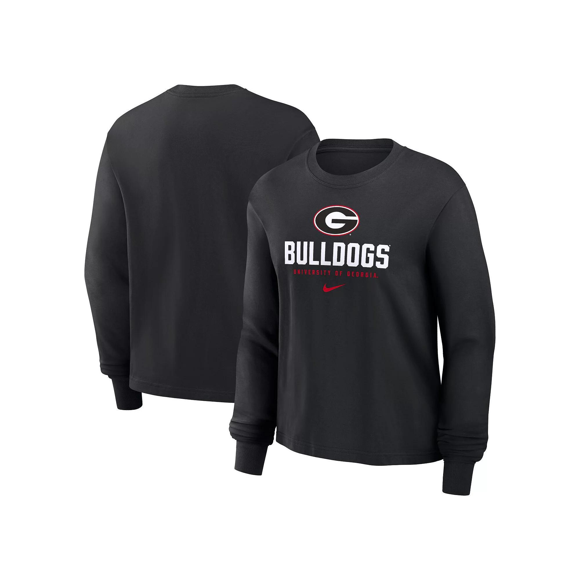 Women's Nike Black Georgia Bulldogs Primetime University Boxy Long Sleeve T-Shirt, Size: XL Product Image