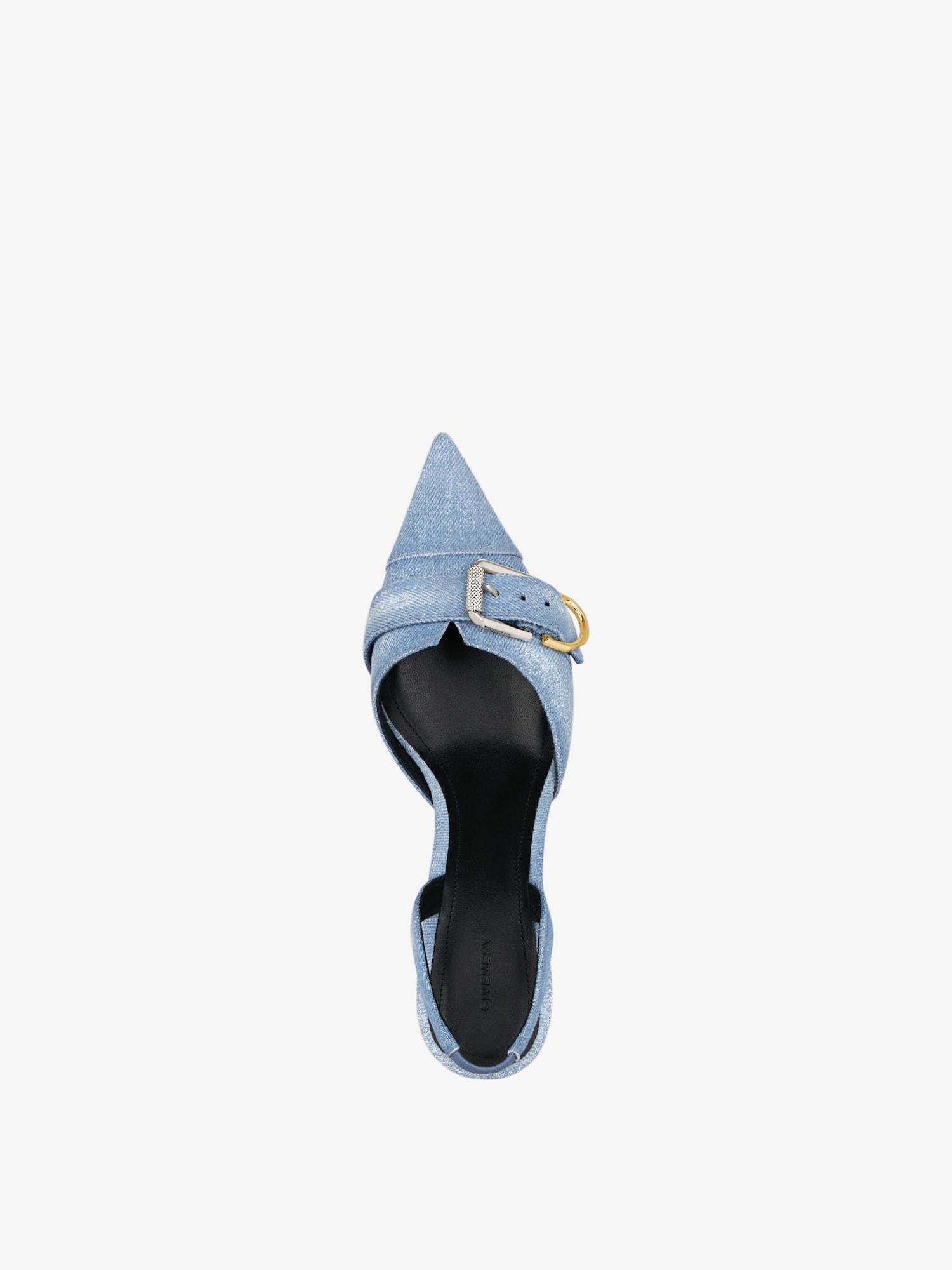 Voyou slingbacks in washed denim Product Image