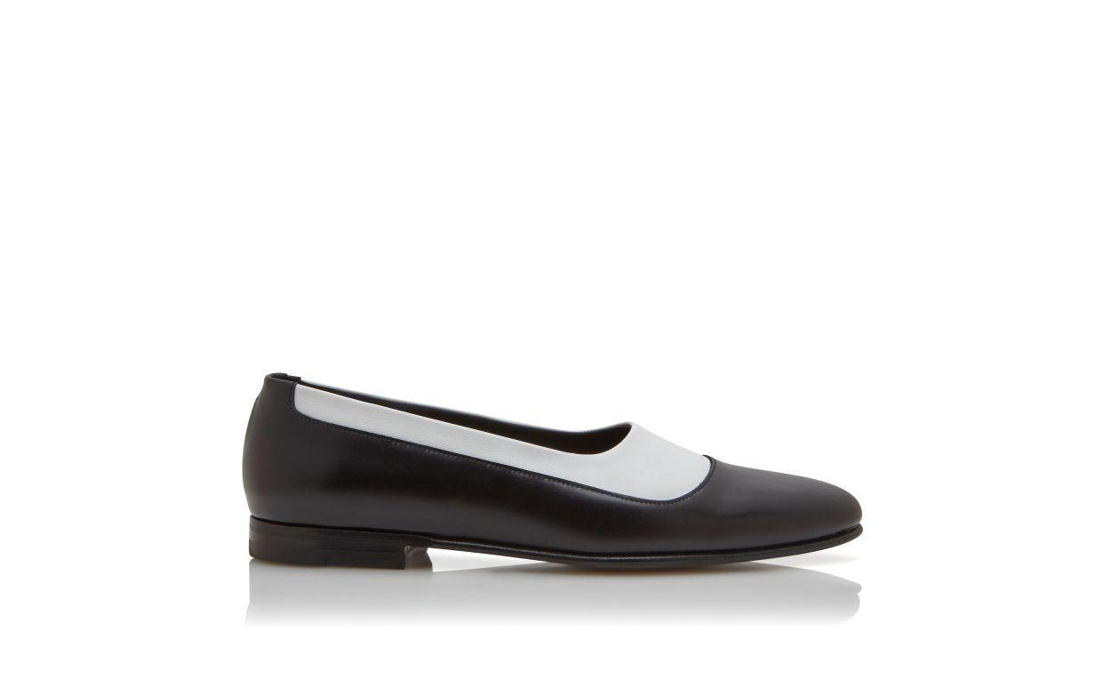 LARCH Black and White Calf Leather Loafers Product Image