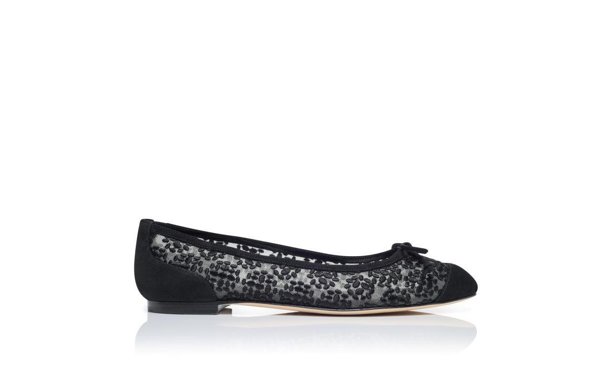 CAPBAL Black Lace Ballerina Flats Product Image