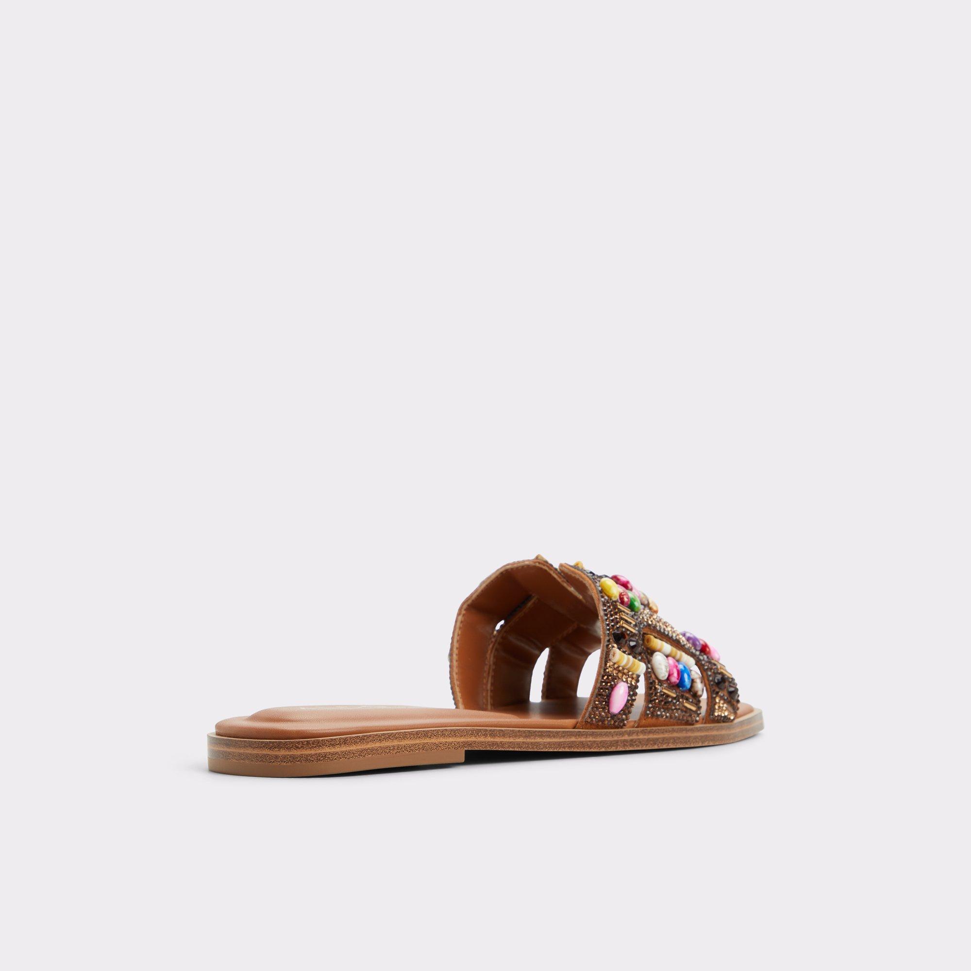 ALDO Eleny - Women's Flat Sandals - Brown, Size 8.5 Product Image